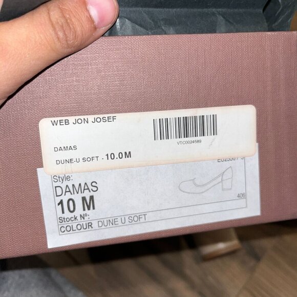 NWT AnTHROPOLOGIE Jon Josef Damas Dune Leather Leather Block Heel Pumps 10 - Picture 5 of 6